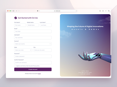 Sign Up Form ai brand branding company form illustration innovation landing page login logo onboarding robot screen sign up ui ui design ux ux design