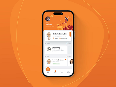 Vet App Mobile Design animal animal care app design application cat clinic dog ios app mobile app mobile app design mobile ui motion pet app pet care pets shop pharmacy product design startup vet app veterinary