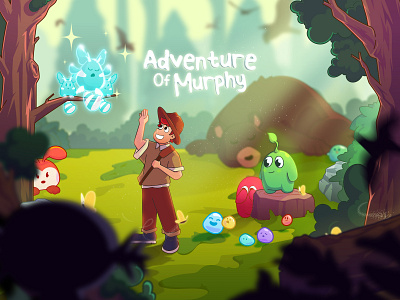 Adventure of Murphy Illustration adventure character character design colorful creatures dramatical dreamy environtment fairy tale forest game illustration mascot mascot character nature scene