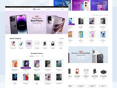 PhoneHat - E-commerce Website Design animation app business clean design creative design ecommerce graphic design landing page logo minimal modern online store phone portfolio typography ui ux vector woocommerce