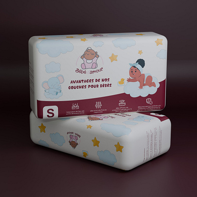 Product Packaging Box Design For Baby Pamper amazon packaging box design branding design graphic design logo packaging packaging design