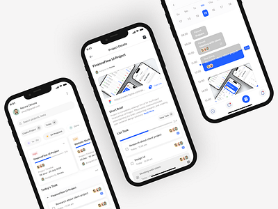 Projecto - Efficient Project Manager Mobile App UI Design design mobile mobileapp productivity projectmanager taskmanager ui uiux