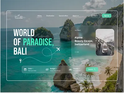 Flight Booking UI banner booking flight hero section landging travel ui ux