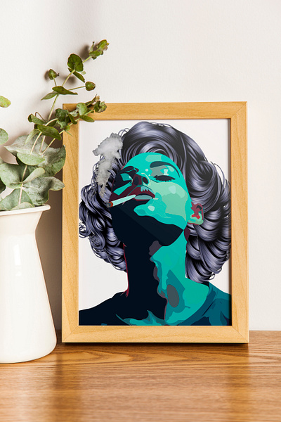 #ILLUSTRATION design girl illustration girl portrait graphic design guri illustator illustration photo frame trending views viral