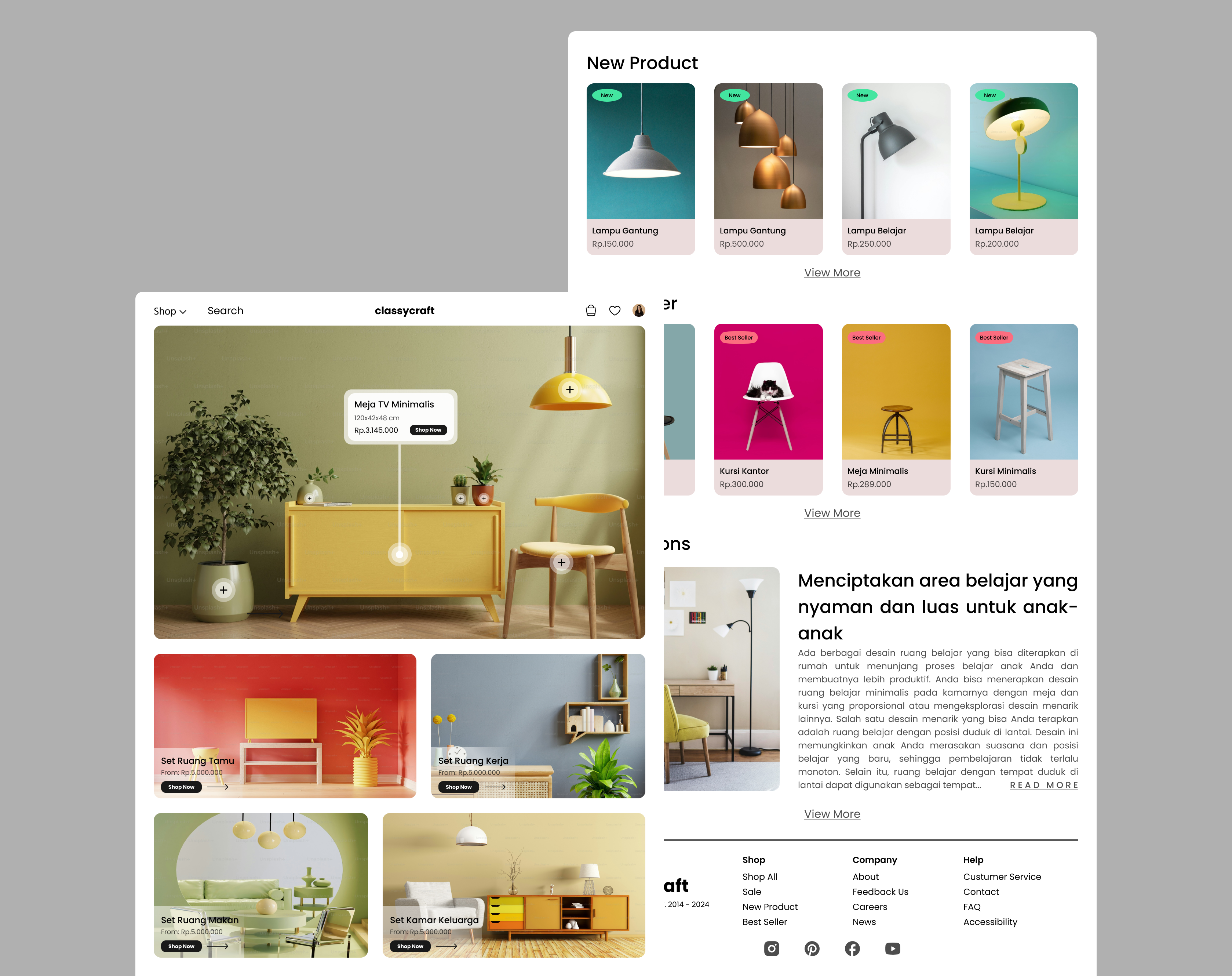 Furniture Website web design