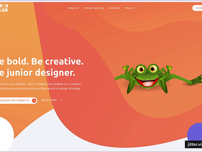 Junior Design | Creative Educational website art children creative design thinking designer digital education inspiration kids learning teaching technology ui user experience user interface ux uxui web design