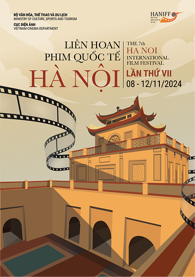 THE 7TH HA NOI INTERNATIONAL FILM FESTIVAL POSTER (HANIFF VII) adobe illustration graphic design haniff hanoi illustration imperial citadel of thang long vietnam