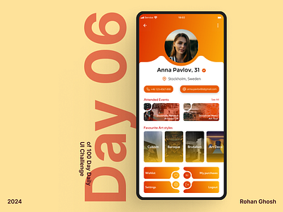 Daily UI - 006 app challenge dailyui design figma ui userprofile ux