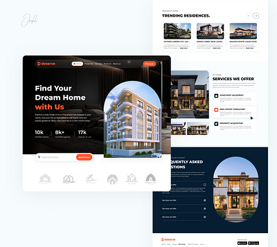 Real estate Website design (Landing page) figma landing page real estate ui ui design ux design web website