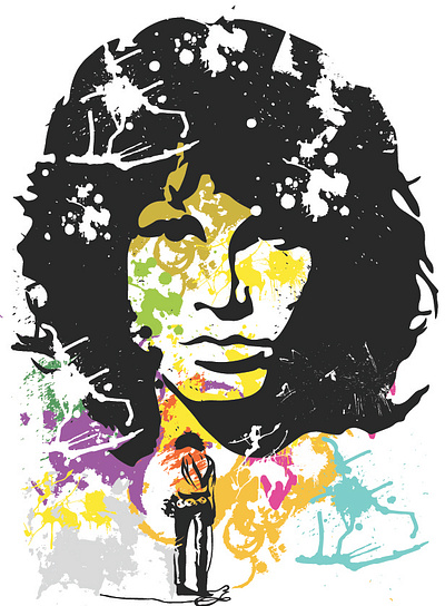 Jim Morrison adobe adobeillustrator graphic design illustration music rockmusic vectorart