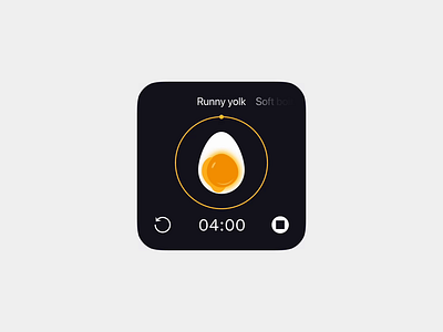 Widget timer for boiled eggs app stopwatch timer ui ux widget
