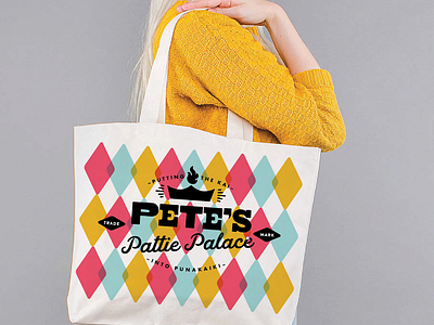 Pattie Palace tote branding identity logo merchandise promotion tote