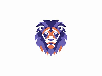 Geometric Lion Logo animal branding cat design emblem feline geometric icon identity illustration king lion logo mark modern sports symbol symmetry vector wildlife