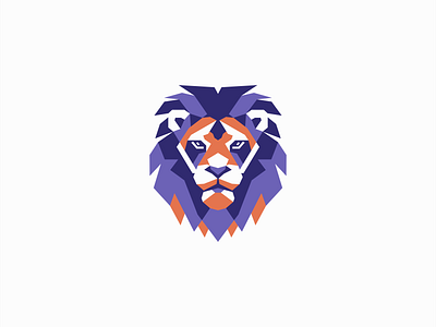 Geometric Lion Logo animal branding cat design emblem feline geometric icon identity illustration king lion logo mark modern sports symbol symmetry vector wildlife