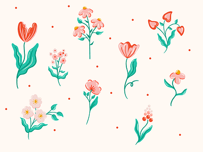 F O L K Y F L O R A L ❤️💗 floral floral pattern flower folk hand drawn illustration procreate