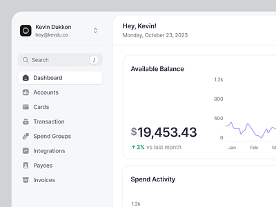 Financial Dashboard app chart clean dashboard design graph navigation sidebar ui user interface ux