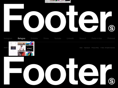 Studio Size — Footer art direction branding design footer graphic design layout logo motion design motion graphics typography ui ux website