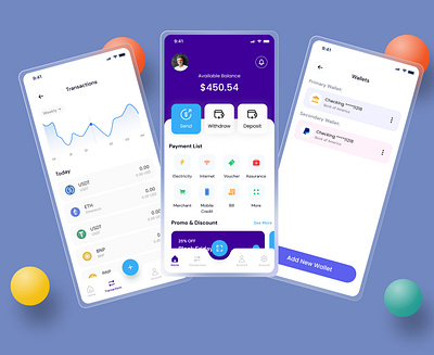 Wallet App UX UI Mobile App design design ui wallet app ux