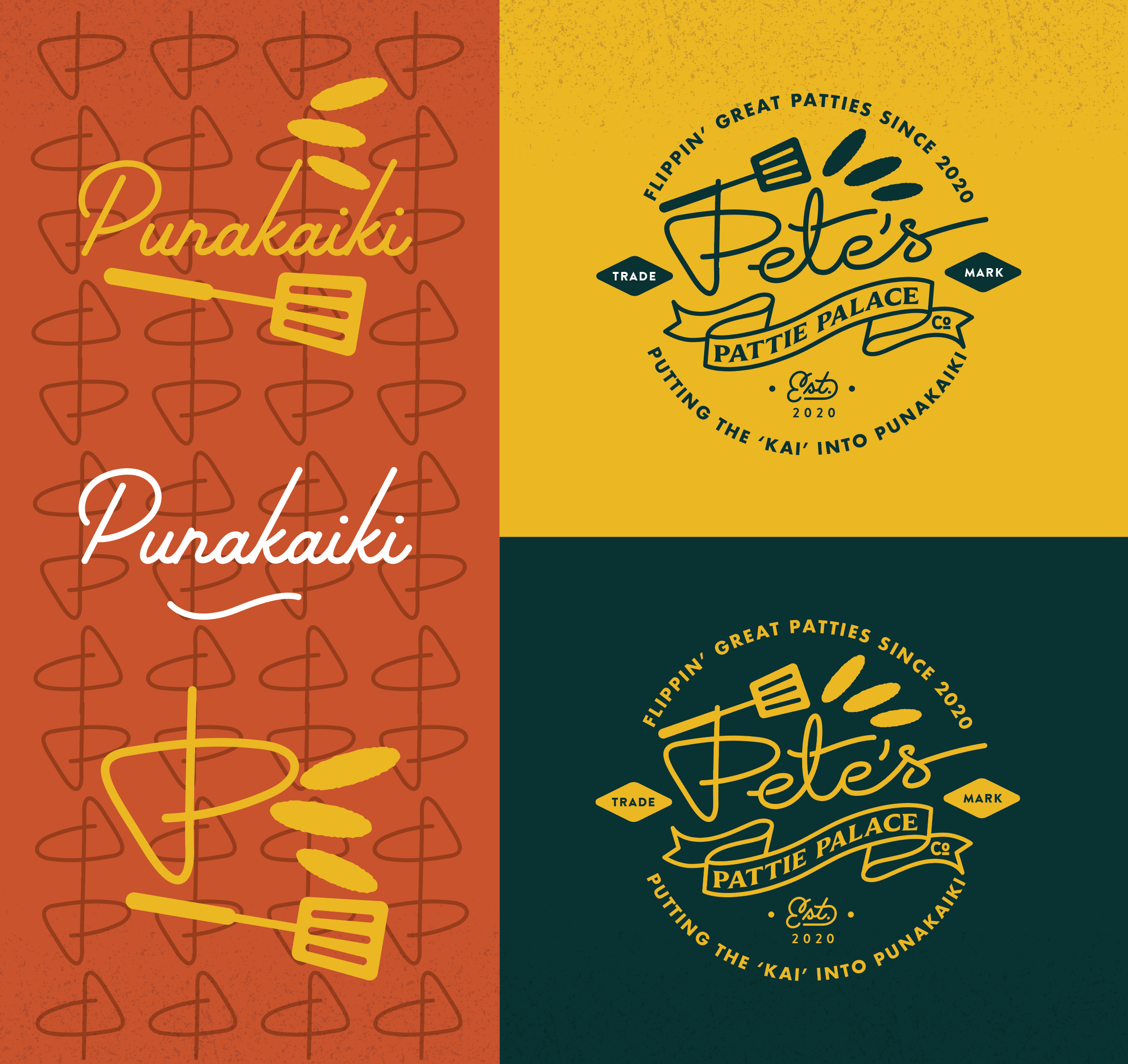 Pete's Pattie Palace branding identity logo retro vintage