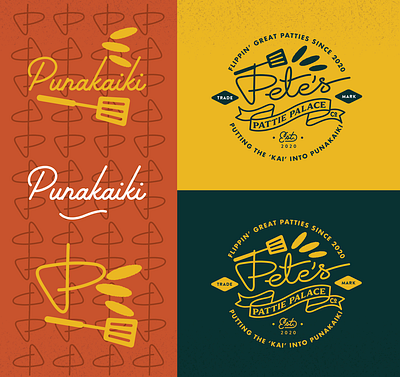 Pete's Pattie Palace branding identity logo retro vintage