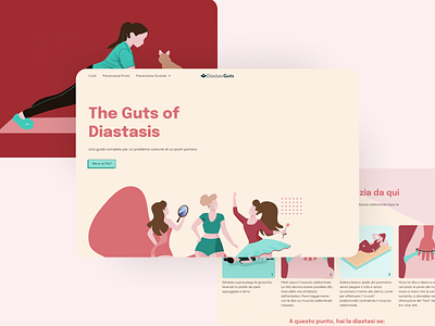 Diastasi Guts: Raising Awareness - Comprehensive Women's Health custom illustrations diastasi recti digital health health awarness health education healthcare design illustration medical website ui user experience user interface ux web design web master wellness womens health wordpress