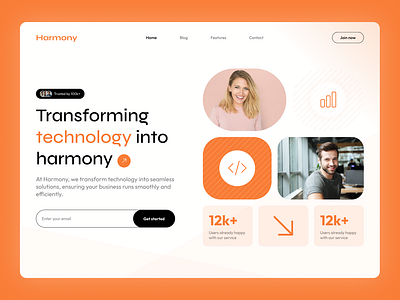 Harmony IT Solution - Landing Page Design figma graphic design it website landing page ui ux web web design website landing page