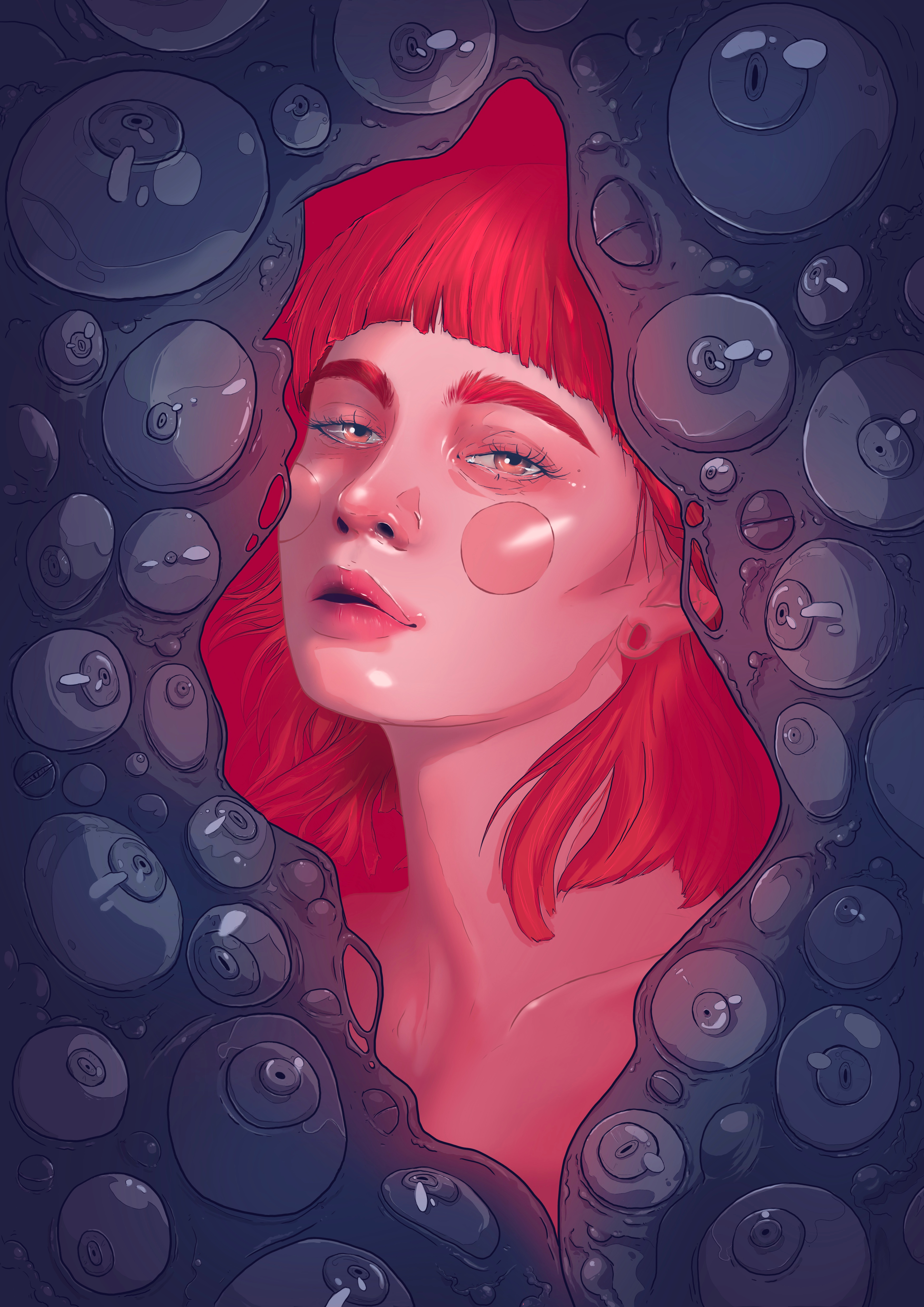 Insomnia girl illustration insomnia procreate unsettled woman