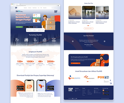 Pos Indonesia - Homepage Redesign bumn homepage landing page pos indonesia shipping ui uiux uiux design ux web design