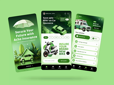 Safeguard Your Journeys: A Closer Look at Our Insurance App UI animation design agency four wheeler insurance ui graphic design health insurance ui indian design agency insurance app insurance app ui mobile app mobile app ui motion graphics two wheeler insurance ui ui ui ux ux