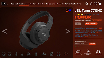 JBL Website UI Re-Designed adobe adobeillustrator art branding design figma graphic design jbl logo photoshop redesign ui uidesign webdesign