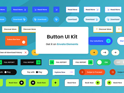 Button UI Kit button clean dashboard design element elements ios kit mobile app ui ux web website