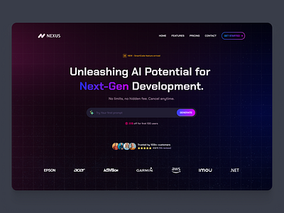 Galaxy LP dark mode design landing page ui ux