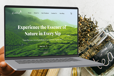 Organic E-Commerce Website | ZenLeaf app design branding design figma organic tea ui ui design ui ux visual design website design