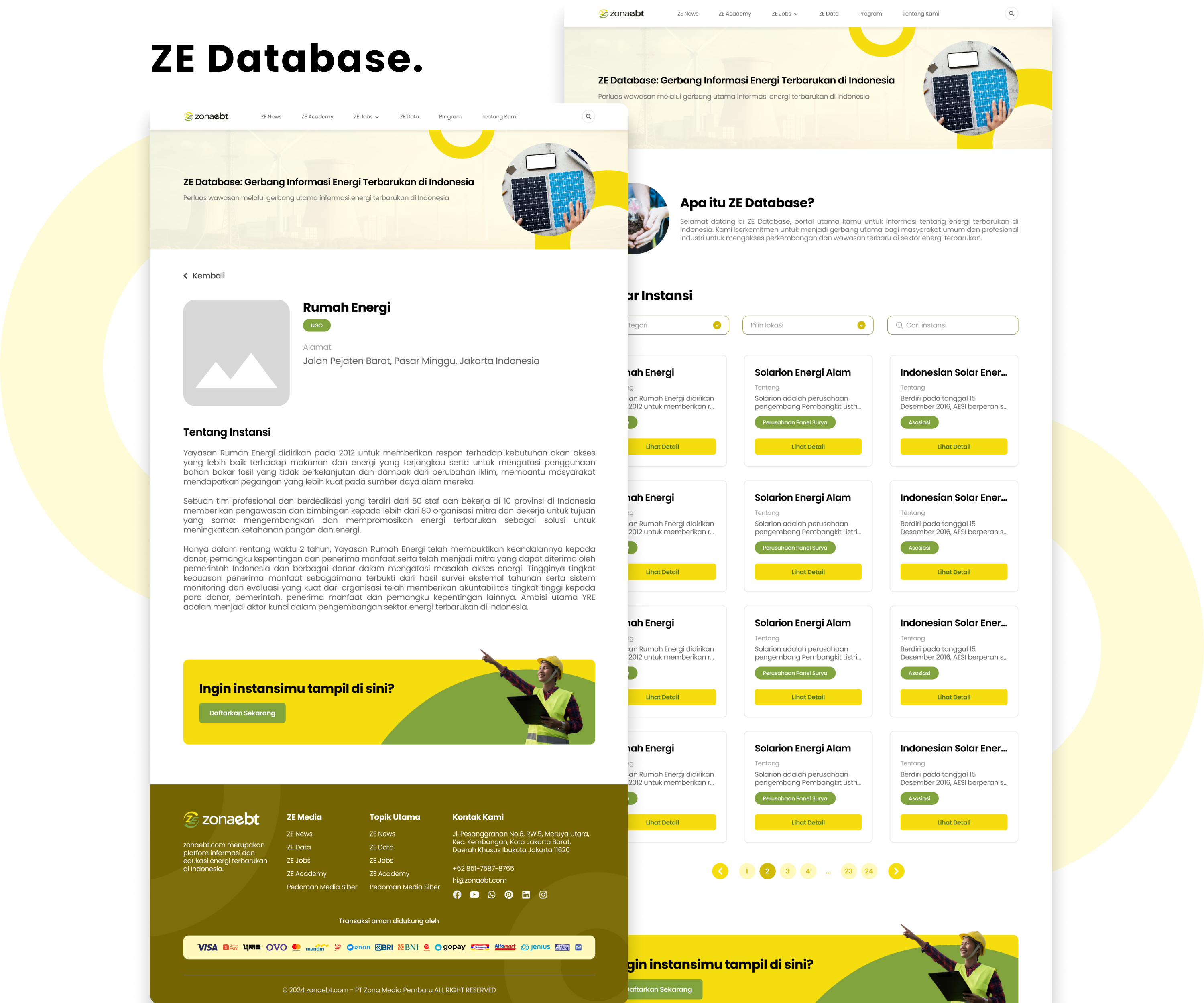 zonaebt - ZE Database landing page renewable energy ui uiux uiux design ux web design website