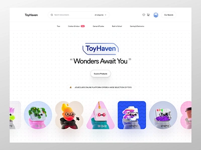 Toy Haven Website - Interaction ✨ design drop down hero section inputs interaction landing page login minimal modern modern design motion shop toy trend ui ux web weblog website