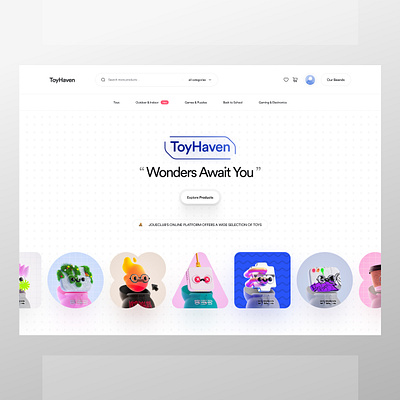 Toy Haven Website - Interaction ✨ design drop down hero section inputs interaction landing page login minimal modern modern design motion shop toy trend ui ux web weblog website