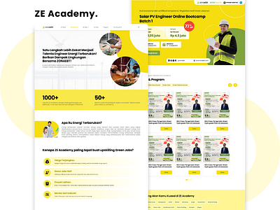 zonaebt - ZE Academy bootcamp edutech landing page renewable energy ui uiux uiux design ux web design website