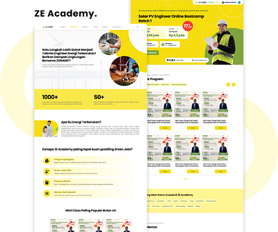 zonaebt - ZE Academy bootcamp edutech landing page renewable energy ui uiux uiux design ux web design website