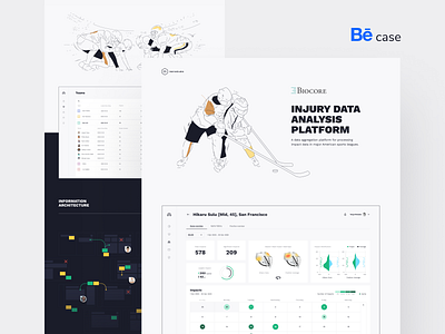 Biocore - Impact data analysis platform, Behance case study analysis platform behance case study dark mode dashboard data data research data visualization heat map illustration injury line chart med tech pie chart safety sidebar sport stats user interface web app web design