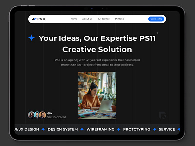 PS11 Agency Web Landing Page | Shopify Modern UI/UX Design branding creative design design portfolio digital design graphic design illustration interactive design landing page logo mockup modern design responsive design shopify design ui user experience user interface ux vector web design