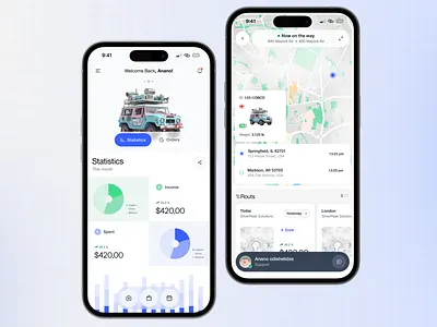 Shipping Management - App branding color design digital dribbbleweeklywarmup illustration logo ui uidesign xd