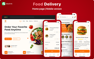 Food delivery app app delivery fast food food food delivery food delivery concept meal menu app mobile app design red restaurant app ui uiux ux