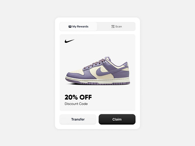 Decentralized rewards card nike product design ui design web3