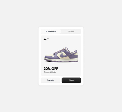 Decentralized rewards card nike product design ui design web3