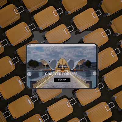 luggage that follows you around in the airport 3d branding ui