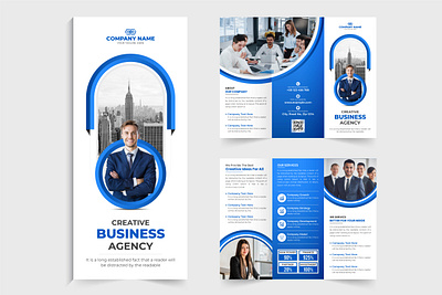Creative Business Agency Tri-Fold Brochure Design Template agency banner branding business creative flyer graphic design illustration logo motion graphics trifold brochure ui