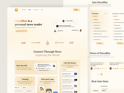 NewsBlur news reader landing page feed reader feedly figma inoreader landing page landing page ui new reader newsblur rss tech ui web website