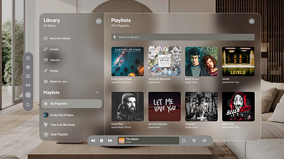 🌟 Music Meets Reality: Vision Pro UI Concept 🎼” animation branding design mockup product design spatial ui concept ui ux