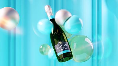 Zonin Prosecco 3d animation cgi product visualization