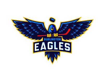 Burlington Eagles Rebrand branding burlington cartoon eagle hockey junior kids logo mascot puck us